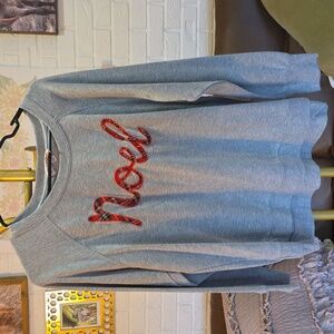 Philosophy Gray Crewneck Sweater with Red Noel Design
